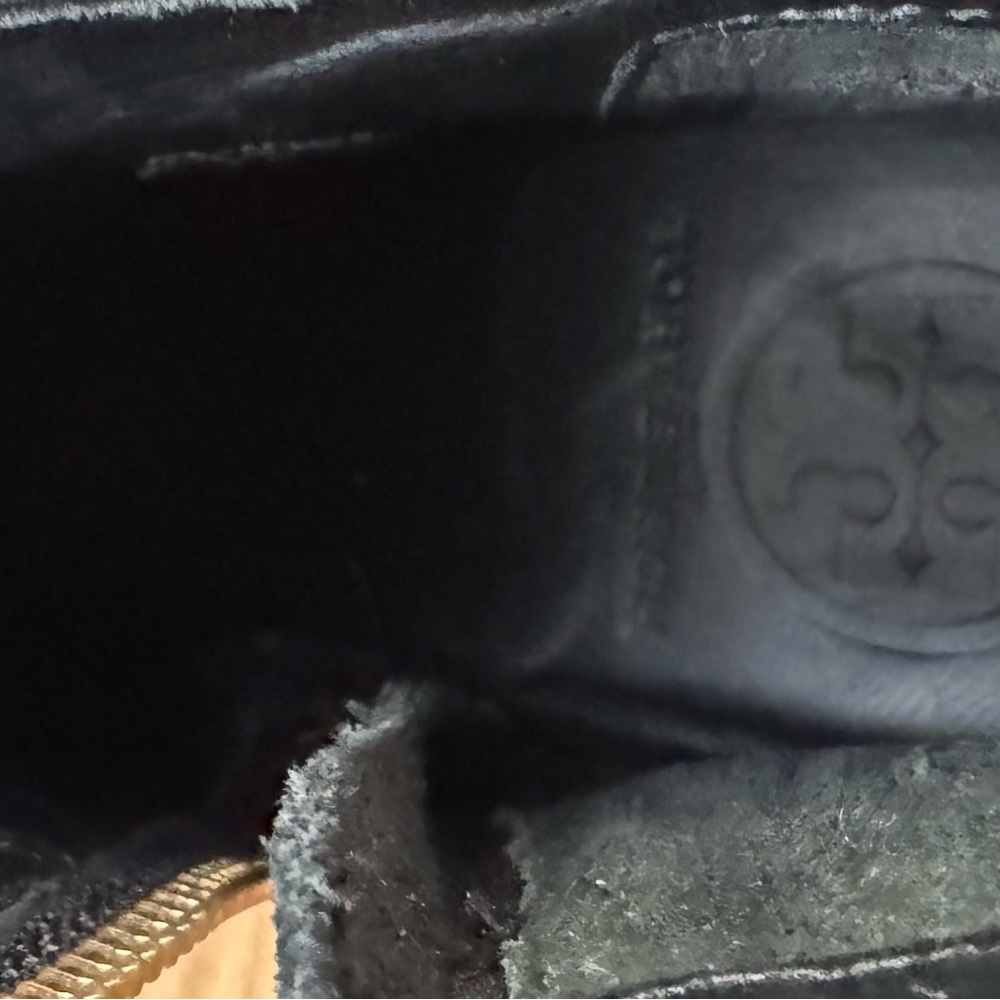 TORY BURCH Black Suede and Patent Leather Buckle Booties EUC - Picture 13 of 13